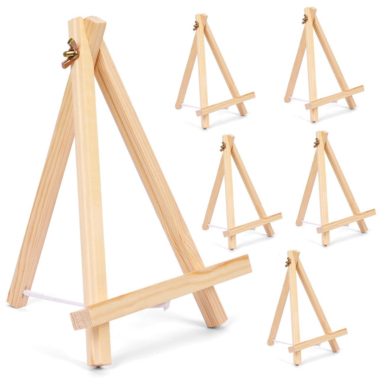 6 Pack 9 Inch Wood Easels for Painting Canvases Tabletop Painting Easels Art and Crafts Display Tripod for Artists Portable Canvas Photo Picture Sign Holder for Student